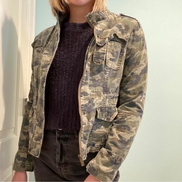 Women’s Blanc Noir Distressed Camo Jacket - Picture 1 of 13